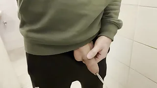 Public cum after piss