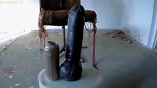 Big black Dildo in abandoned place